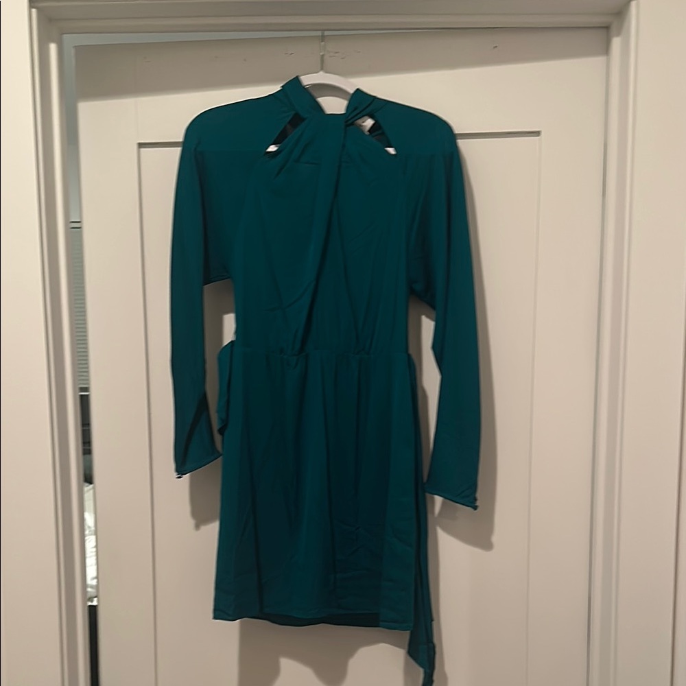 Teal Long-Sleeve Dress